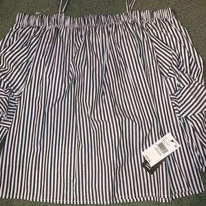 Striped off the shoulder Top